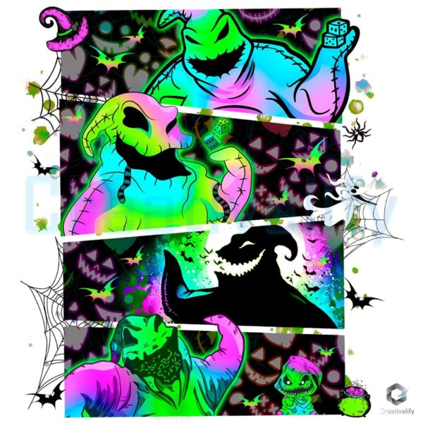 Neon Oogie Boogie Cartoon Spooky Horror Halloween PNG