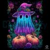 Neon Witchy Ghost Floral Pumpkin Spooky Halloween PNG