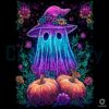 Neon Witchy Ghost Pumpkin Floral Spooky Season Retro Halloween PNG