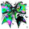 Nightmare Bow Halloween Spooky Coquette Cartoon PNG