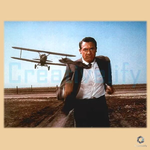 North By Northwest Crop Duster Chase Classic Movie Scene PNG