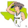 Paige Bueckers Cowboy Hat Dallas Wings Basketball PNG
