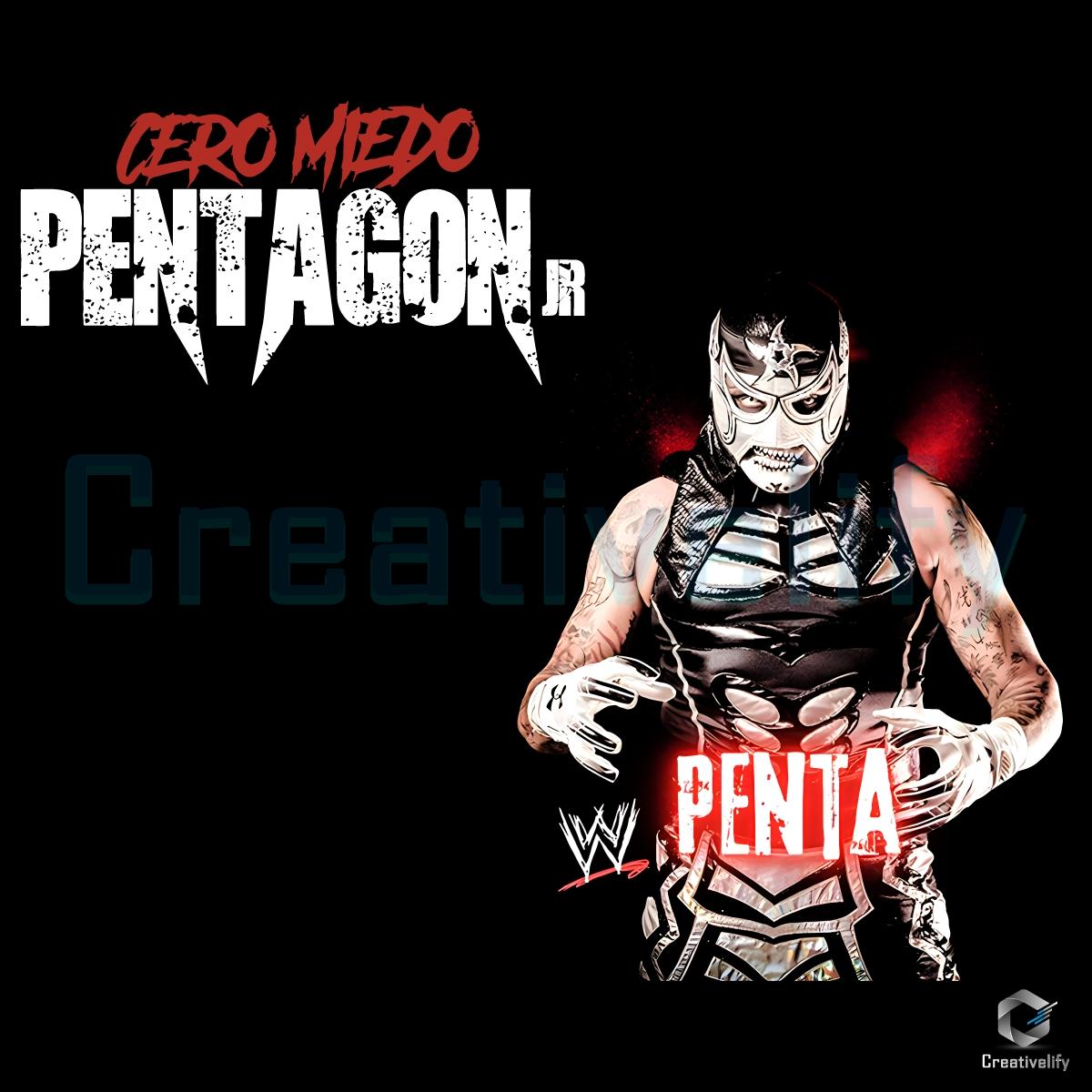 Pentagon Jr Cero Miedo Masked Wrestler Dual Sided Red Black PNG Pentagon Jr Cero Miedo Masked Wrestler Dual Sided Red Black PNG