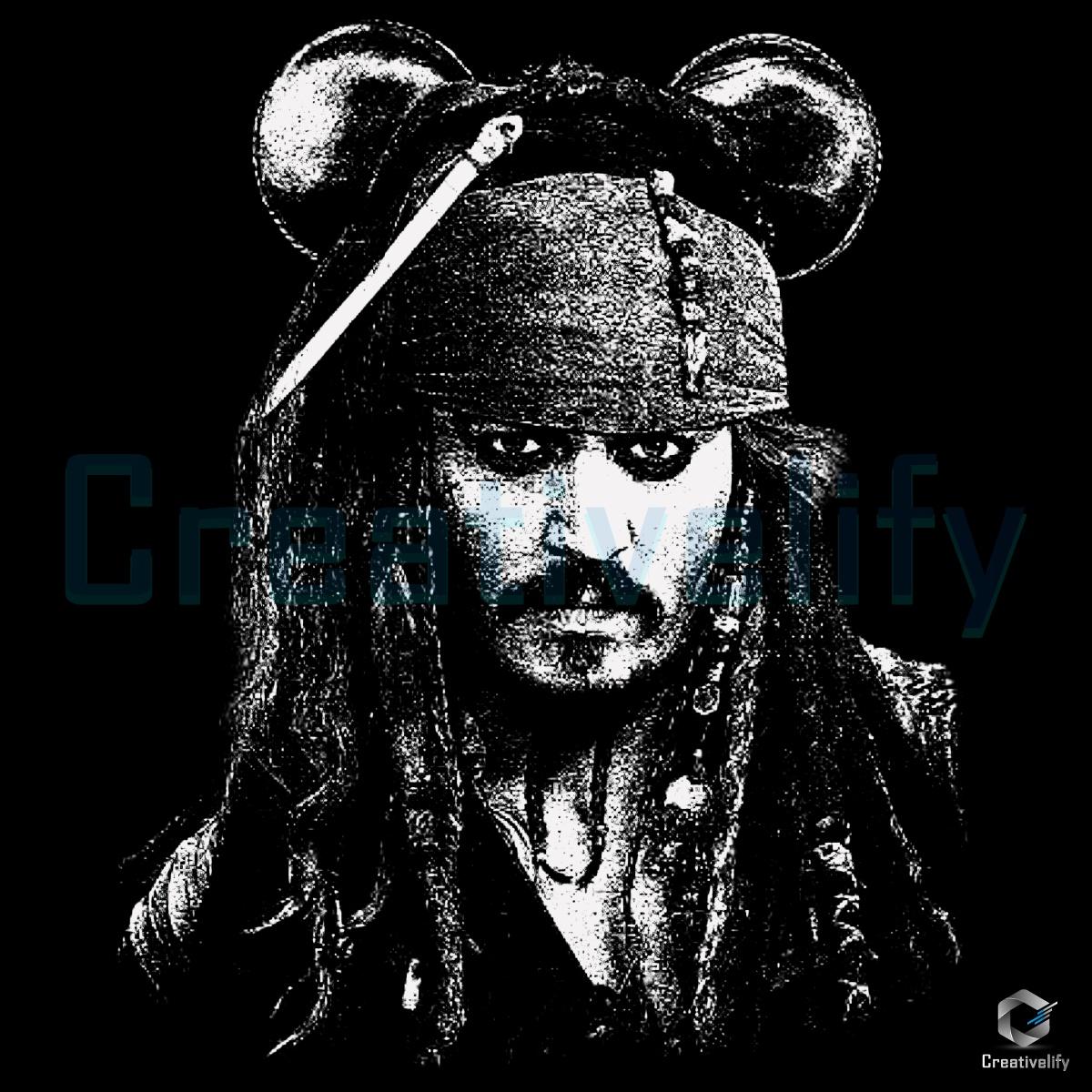 Pirate Captain Mouse Ears Oversized Jack Sparrow Inspired Disney PNG Pirate Captain Mouse Ears Oversized Jack Sparrow Inspired Disney PNG