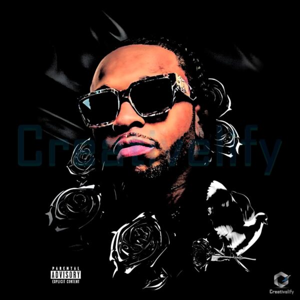 Pop Smoke Rose Thorns Rap Legend Memorial PNG