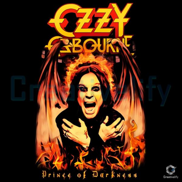 Prince Of Darkness Ozzy Fiery Demon Wings Gothic Halloween PNG