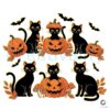 Retro Black Cat Pumpkin Halloween Fall Autumn Gothic PNG