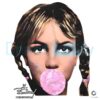 Retro Britney Spears Bubblegum Aesthetic Portrait PNG