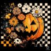 Retro Floral Pumpkin Halloween Fall PNG