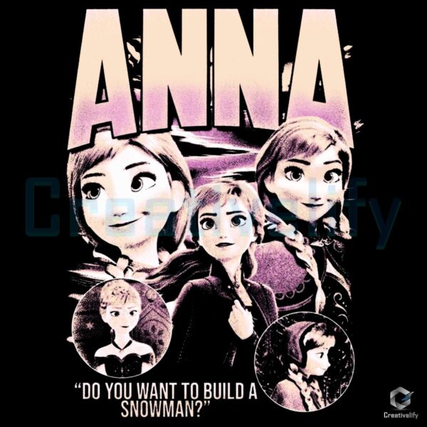 Retro Frozen Anna Sister Disney Princess PNG