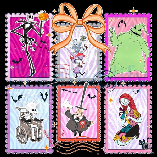 Retro Nightmare Characters Halloween Coquette PNG