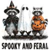 Retro Spooky And Feral Raccoon Halloween PNG
