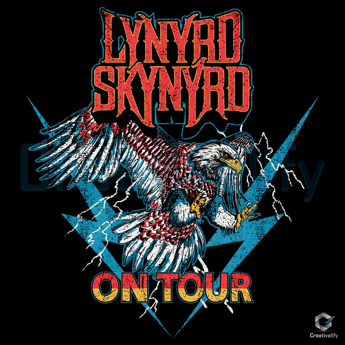 Retro Vintage Lynyrd Skynyrd Flying Eagle Lightning Tour On Stage PNG Retro Vintage Lynyrd Skynyrd Flying Eagle Lightning Tour On Stage PNG