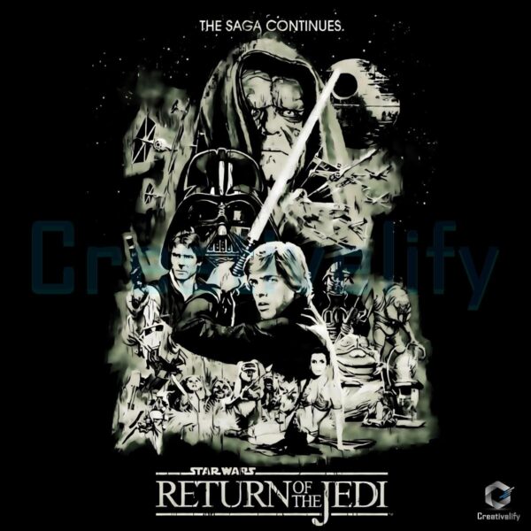 Return Of The Jedi Vintage Star Wars Retro Galaxy Battle Design PNG
