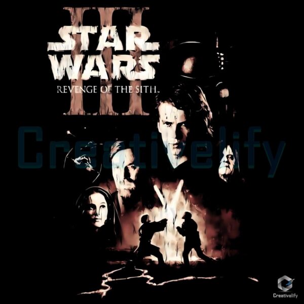 Revenge Of The Sith Anakin Obi Wan Padme Retro Star Wars Movie PNG