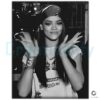 Rihanna Clapping Meme Vintage Monochrome Style PNG