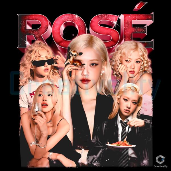 Rose Blackpink Red Aesthetic Collage Bootleg Kpop PNG