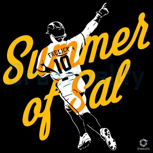 Sal Frelick Summer Of Sal Baseball Player Action Pose Typography SVG