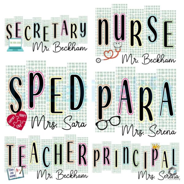 School Staff Squad Back To School Teacher Sped Para Nurse Secretary Principal PNG