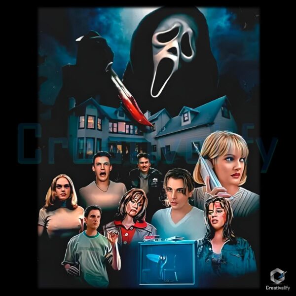 Scream Horror Movie Retro Cast Scene PNG