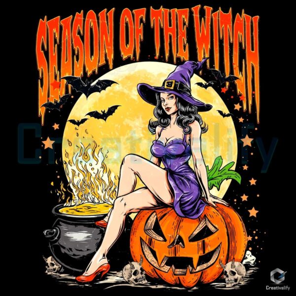 Season Of The Witch Retro Girly Halloween PNG