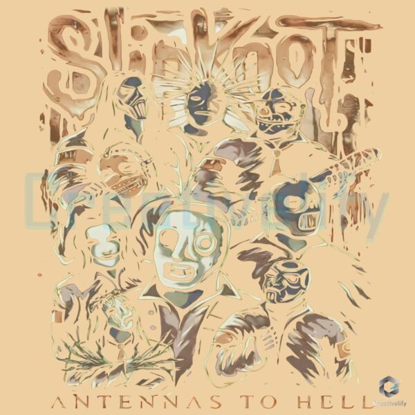 Slipknot Antennas To Hell Horror Masked Band Portrait Music Graphic PNG