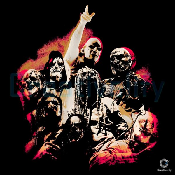 Slipknot Band Members Red Grunge Rock Metal Group PNG