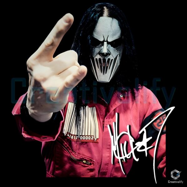 Slipknot Masked Member Red Uniform Rock Hand Gesture PNG