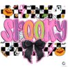 Spooky Halloween Checkered Bow Preppy Boo Coquette PNG