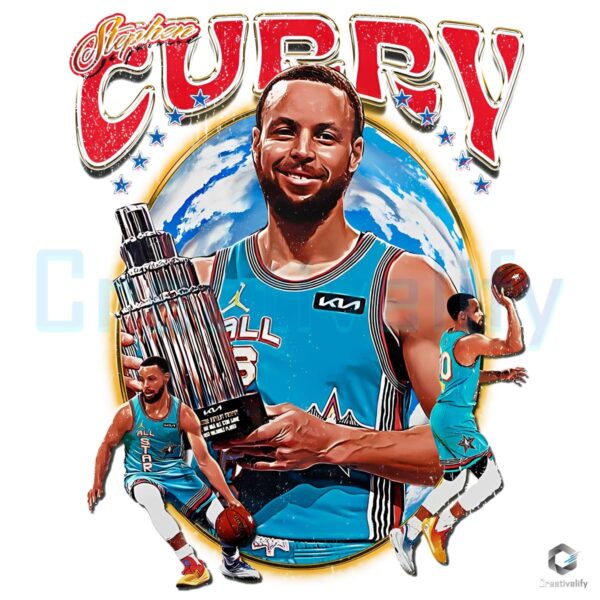 Stephen Curry Nba All Star 2025 Mvp Basketball Trophy PNG