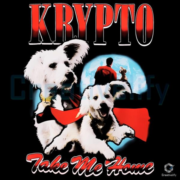 Superman Krypto Take Me Home Retro Vintage Dog Cape PNG