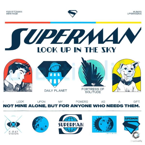 Superman Look Up In The Sky Retro Icons Daily Planet Fortress Krypto PNG