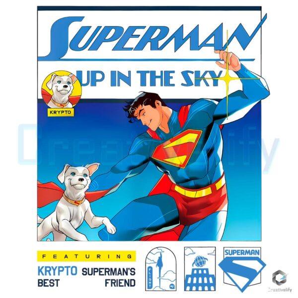 Superman Up In The Sky Poster Krypto The Superdog PNG
