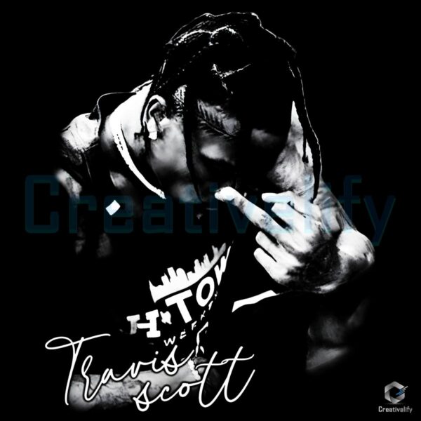 Travis Scott H Town Middle Finger Rap Tour Fanart PNG
