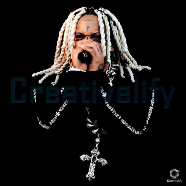 Trippie Redd Dreadlocks Rap Tour Cross Chain PNG