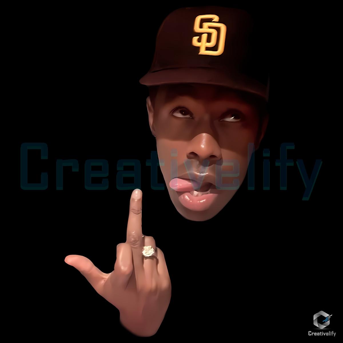 Tyler The Creator Middle Finger Meme Face PNG Tyler The Creator Middle Finger Meme Face PNG