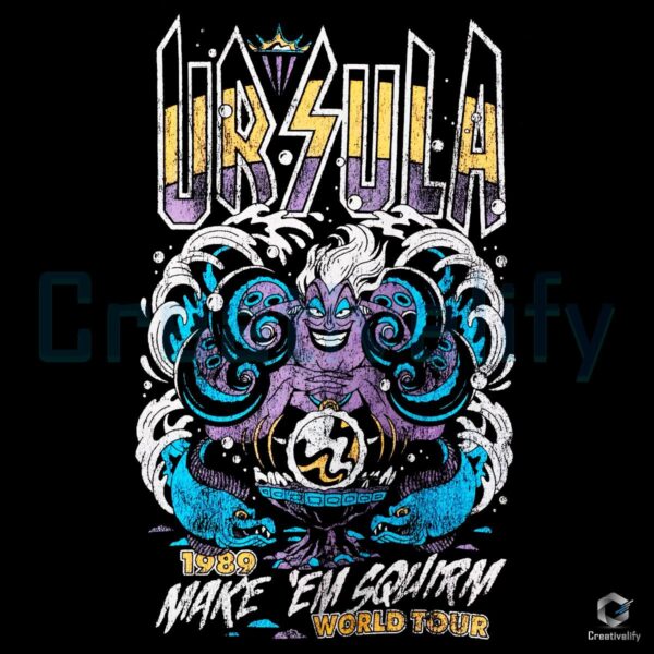 Ursula Rock Band Style Make Em Scream World Tour Villain Graphic PNG
