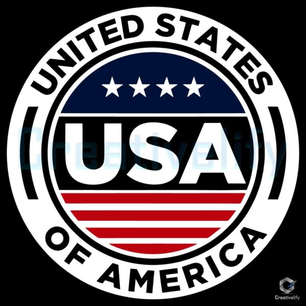 Usa Emblem United States Patriotic Circle Badge SVG