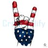 Usa Rock On Hand Sign American Flag 4Th Of July PNG