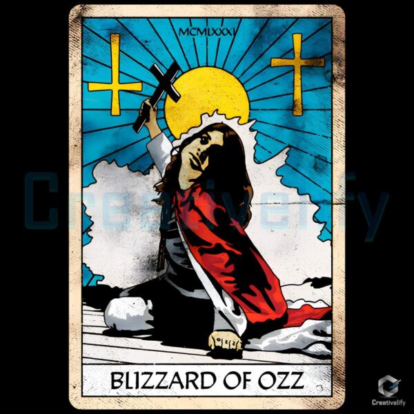 Vintage Blizzard Of Ozz Tarot Card PNG