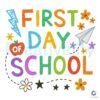 Vintage Preppy Retro First Day Back To School Crayon Style Children Marker PNG