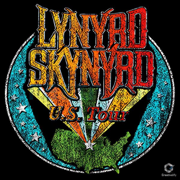 Vintage Rock Band Lynyrd Skynyrd Us Tour Map Eagle PNG