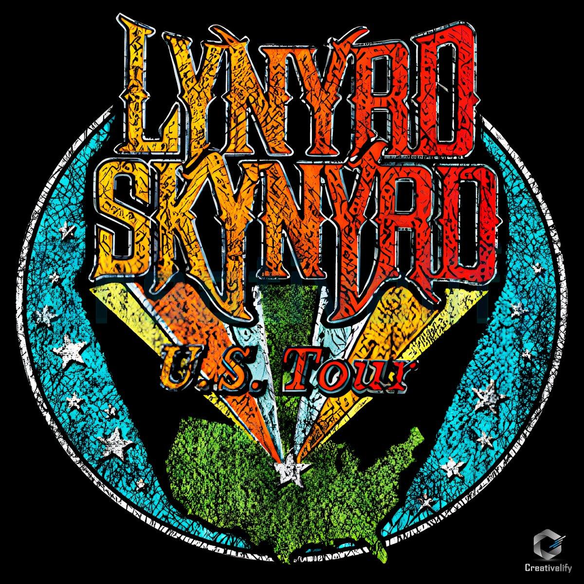 Vintage Rock Band Lynyrd Skynyrd Us Tour Map Eagle PNG