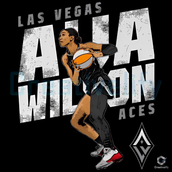 Aja Wilson Slant Las Vegas Aces Basketball PNG
