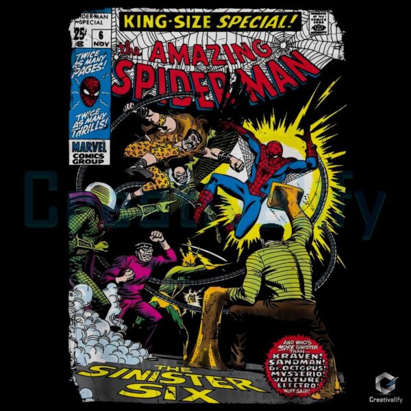 Amazing Spiderman Retro Marvel Comics Sinister Six PNG