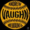 Andrew Vaughn Milwaukee Baseball Retro Yellow Stitched Ball SVG