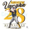 Andrew Vaughn Milwaukee Baseball Vintage Number 28 PNG