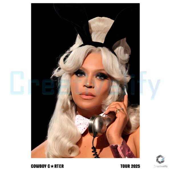Beyonce Blonde Bunny Girl Vegas Glam Cowboy Carter Tour 2025 PNG