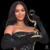 Beyonce Holding Award Black Strapless Dress Vintage Graphic PNG