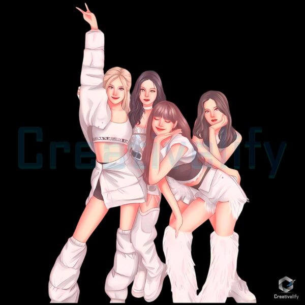 Blackpink Cartoon Concert Kawaii Girl Group PNG